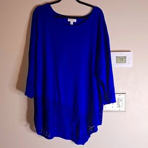 Kim Rogers Curvy Blue Sweater top